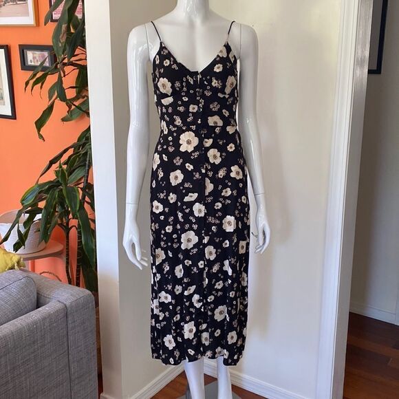 Cloud Hunter Floral Buttonfront Midi Dress Size Small - Picture 2 of 11